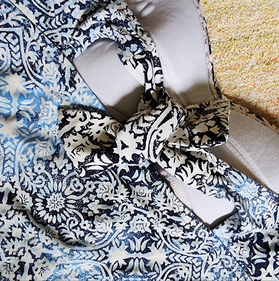 Tommy Bahama Blue Medallion Bandeau One Piece Swimsuit - Picture 8 of 9